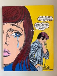 Steve Kaufman 'Crying Girl' Painting 20' X 26'