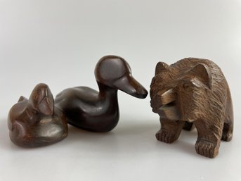 Lot Of Carved Wood Animal Figures