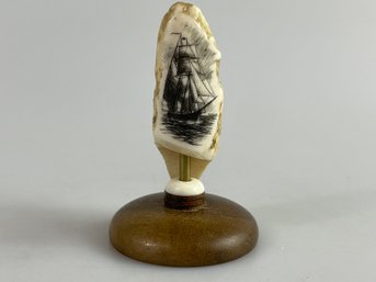 Gerry Dupont  Walrus Tooth Scrimshaw
