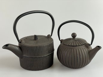 Lot Of 2 Cast Iron Asian Tea Pots