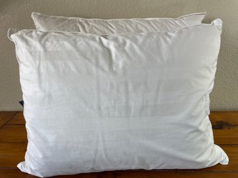 Pair White Goose Down Pillows
