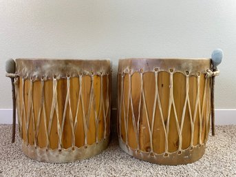 Pair Of Tarahumara Indian Drum Tables