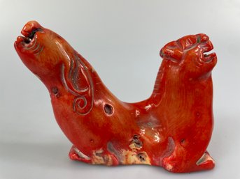 Old Carved Chinese Double Headed Dragon