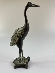 Vintage Bronze Crane/Turtle Figurine