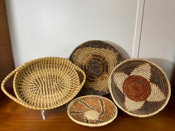 Lot Of Hand Woven Baskets