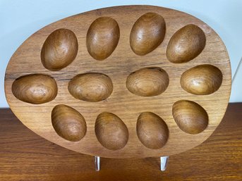 Vintage Knobler Teak Deviled Egg Tray