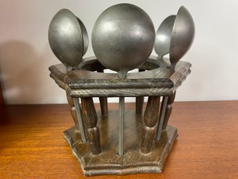Set Of Antique/vintage Pewter Schnapps Spoons