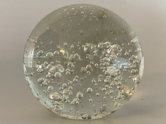 Vintage Bubble Glass Paperweight
