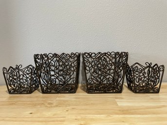 Set Of 4 Metal Baskets