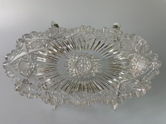 Vintage Cut Glass  Crystal Dish