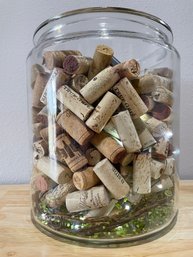 Decorative Glass Jar With Wine Corks & Lights