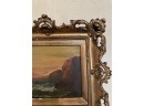 Antique Oil Painting Of Rocky Coast