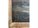 Antique Oil Painting Of Rocky Coast