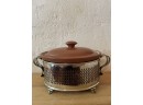 Antique Guernsey Cooking Ware Casserole With Lid & Holder