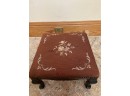 Antique Needlepoint Footstool