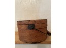 Antique Round Wooden Pantry Box With Bale Handle