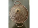 Antique Lidded Wicker Basket