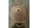 Antique Lidded Wicker Basket