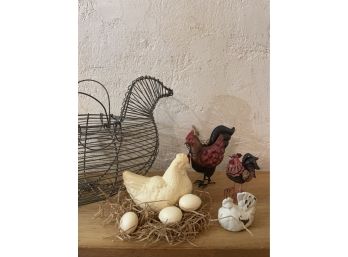 Lot 5 Of Decorative Chickens