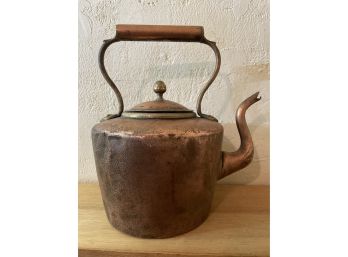 Antique Primitive Copper & Brass Tea Kettle