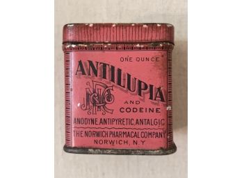 Antique  Antilupia Tin Container