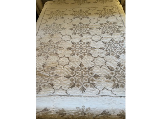 Antique Embroidered Quilt/coverlet