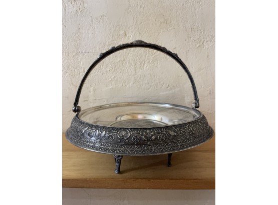 Antique Victorian Silver Plate Brides Basket