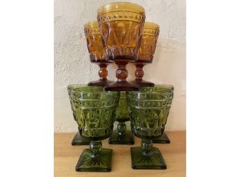 Lot Of 8 Vintage Indiana Colony Goblets