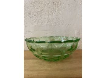 Vintage Green Depression Glass Bowl