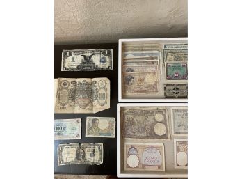 Lot Of Antique & Foreign Paper Money