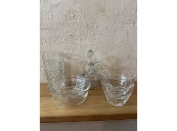 Lot 7 Of Vintage Pressed Glass Pieces