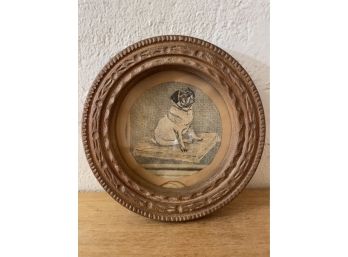 Antique Round Wood Picture Frame
