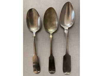 Lot Of Antique Nickel Silver Spoons