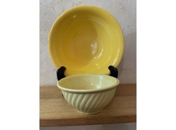 Lot Of 2  Vintage Yellow Bowls