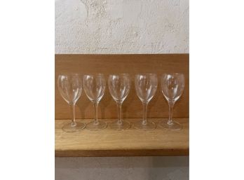 Set Of 5 Crystal/glass Wine Glasses