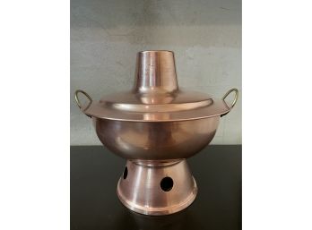 Vintage Copper Mongolian Barbecue /asian Steamer Cooker