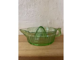 Vintage Green/vaseline Glass Citrus Reemer