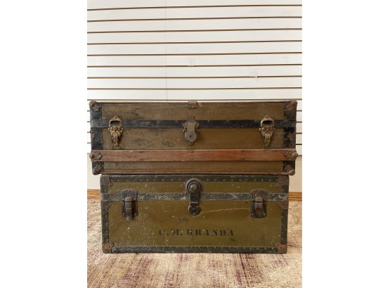 Lot Of Two Antique Trunks