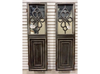 Pair Of Decorative Faux Antique 'door' Mirrors