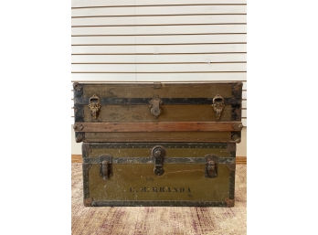 Lot Of Two Antique Trunks