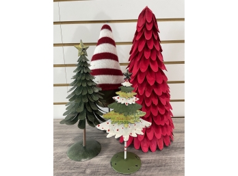 Lot Of 4 Fanciful Christmas Trees