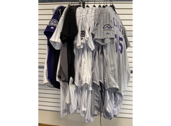 Large Lot Of Colorado Rockies Baseball Uniforms Many With Autographs