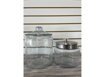 Lot Of 2 Glass Cannisters