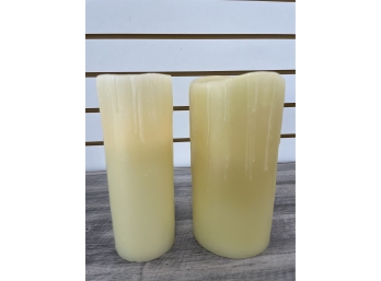 Pair Of Battery Operated Pillar Candles