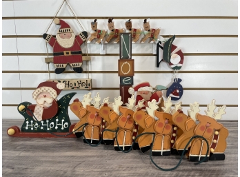 Lot Of Wooden Christmas Decorations