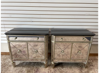 Pair Of Mirrored Bedside Chests