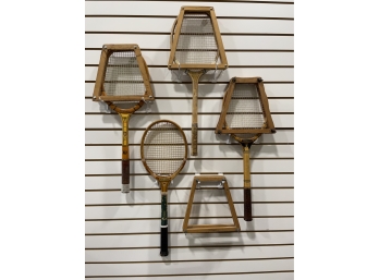 Lot Of Vintage Wooden Tennis Rackets