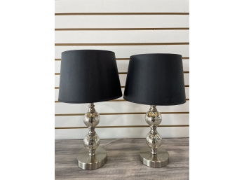 Pair Of Mercury Glass Table Lamps