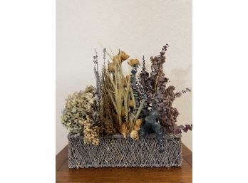 Basket With Dried Flower Arrangement