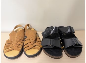 2 Pairs Of Woman's Leather Sandles